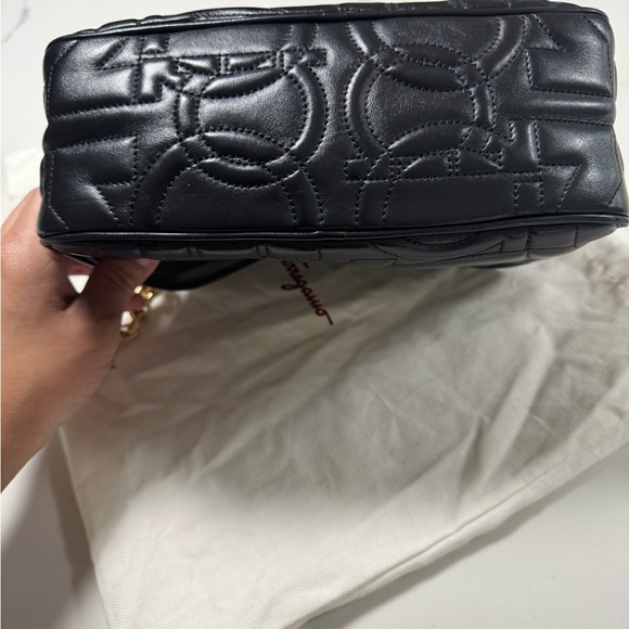 Salvatore Ferragamo Black Crossbody Bag with Gold Accents - Picture 7 of 15
